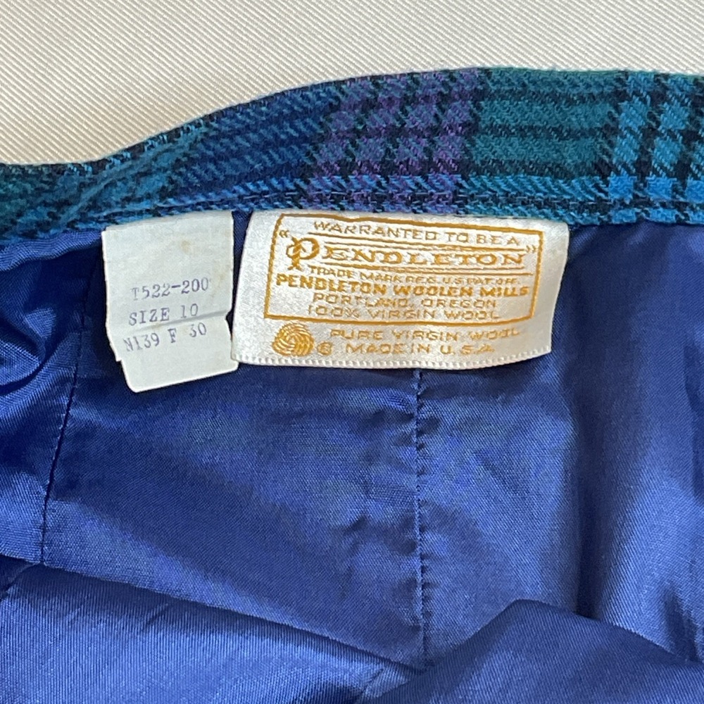 Pendleton Plaid Wool‎ Skirt Size 10 Lined Made In USA  Aline Midi Pencil Preppy - Picture 2 of 8